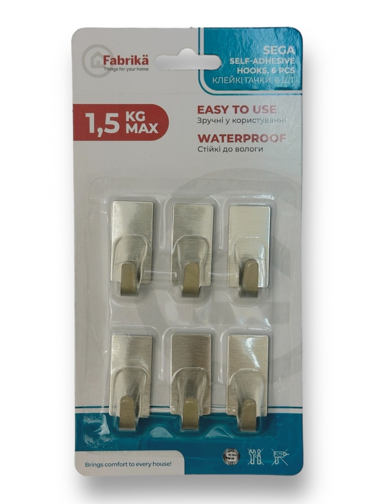 Набор клейких крючков Fabrika SEGA 6 шт. FK0228