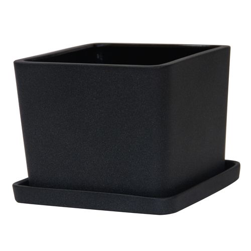 Горшок керамический Ориана-Запорожкерамика Квадрат №2 крошка квадратный 5 л черный 