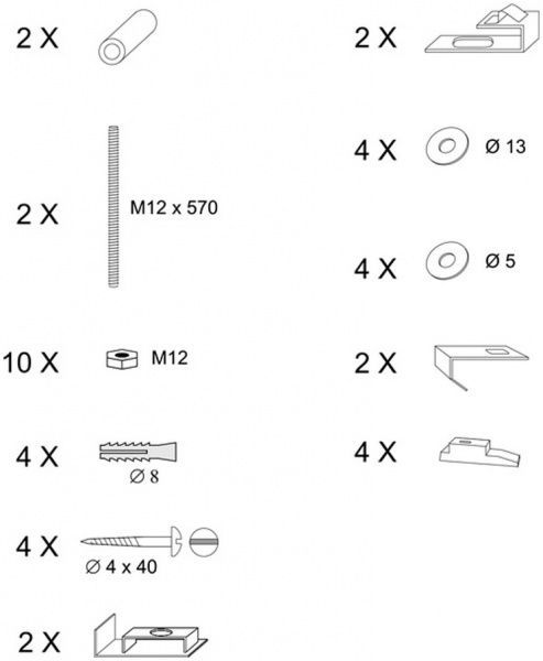 Кріплення для панелі ванни Ravak MAGNOLIA фронтальне B2D000000N