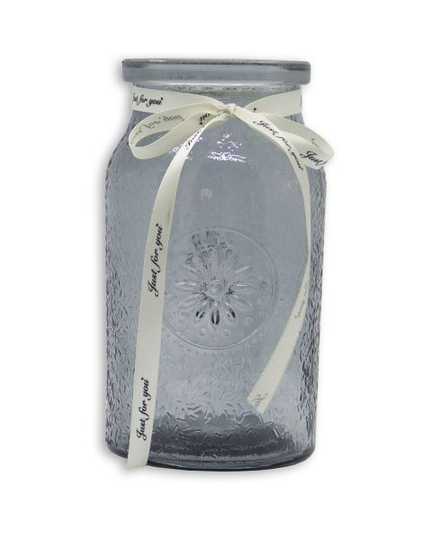 Ваза скляна Crystal Flora 17,5 см серая YIWU