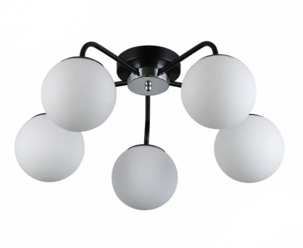 Люстра Miorro Maestro металл/стекло5x40 Вт E27 черный/хром 51-311-055