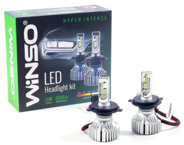 Лампа світлодіодна WINSO LED 798400 H4 P43t 12В 60 Вт 2 шт. 6500 K