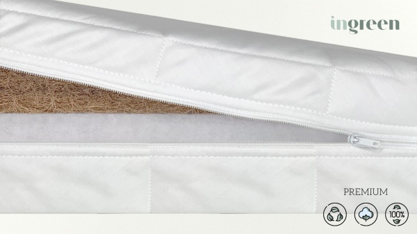 Матрас Кокос-холкон InGreen 60х120х10 см белый 202010 