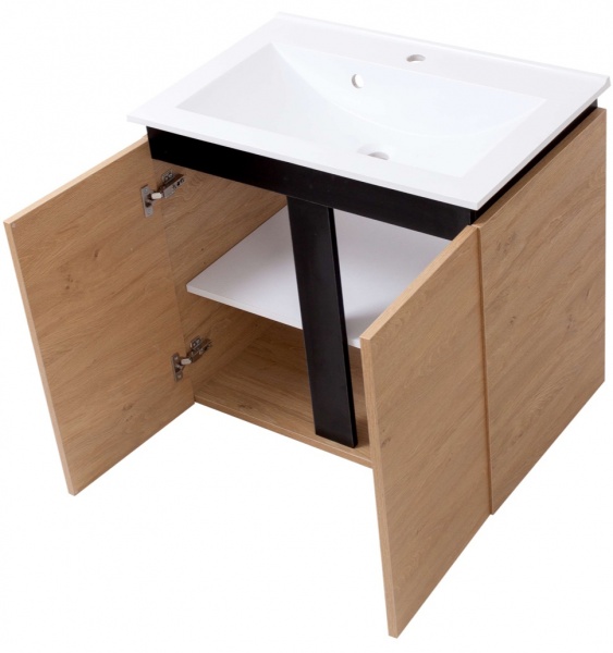 Тумба підвісна Сансервіс Black wood 80 з умивальником Еліт 80