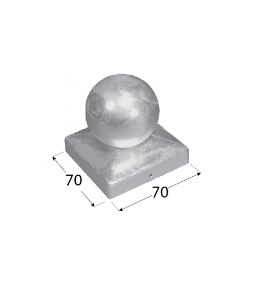 Ковпак Domax для стовпа з кулею 70х70х1 мм DKK70