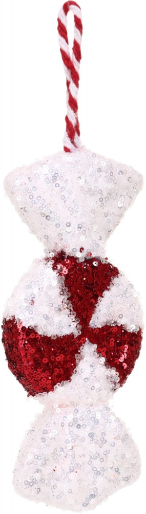 Декорация новогодняя Китай Конфета YE2937 19 см белый с красным