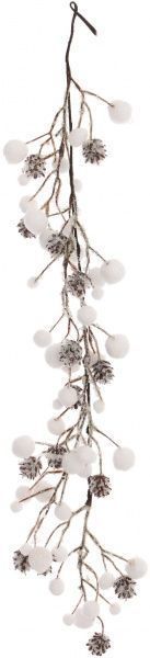 Гірлянда хвойна 0,8м гілка лісова із засніженими шишками 