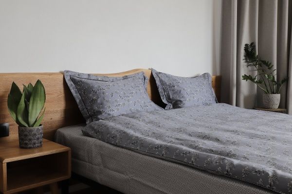 Комплект постельного белья Smoky 2 темно-серый с белым Lameirinho 