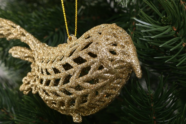 Декоративная подвеска Птичка 6x15 см HF20Y5-01 золотой