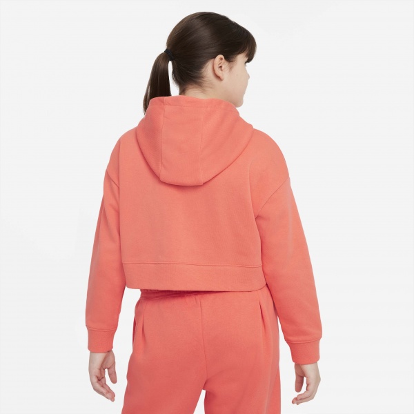 Джемпер Nike G NSW CLUB FT CROP HOODIE HBR DC7210-814 р. XL помаранчевий