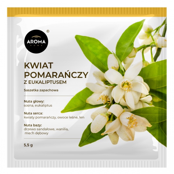 Ароматическое саше Aroma Home Апельсиновый цвет с эвкалиптом Basic белый 