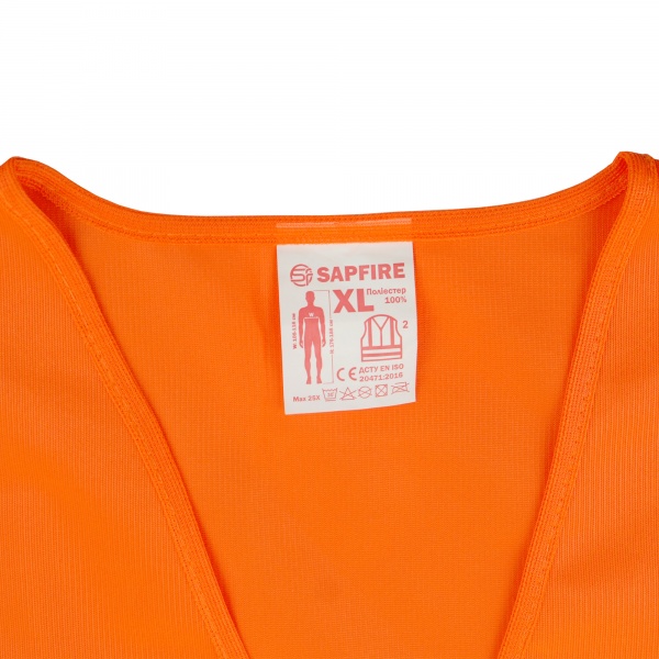 Жилет сигнальный Sapfire светоотражающий XL оранжевый SH-028 