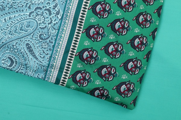 Комплект постільної білизни Laglio V.1 2 зелений із малюнком Grandfoulard 