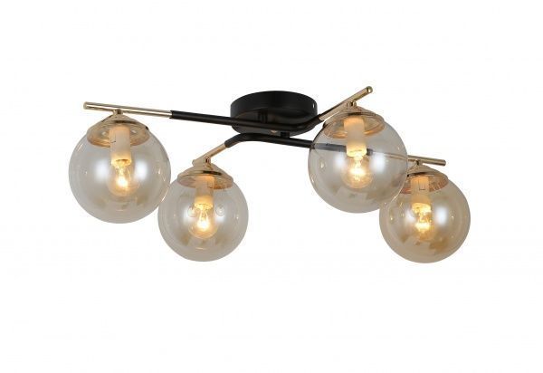 Люстра потолочная WunderLicht OM8132-44 4x40 Вт E14 черный с золотом WUNDERLICHT_8132 