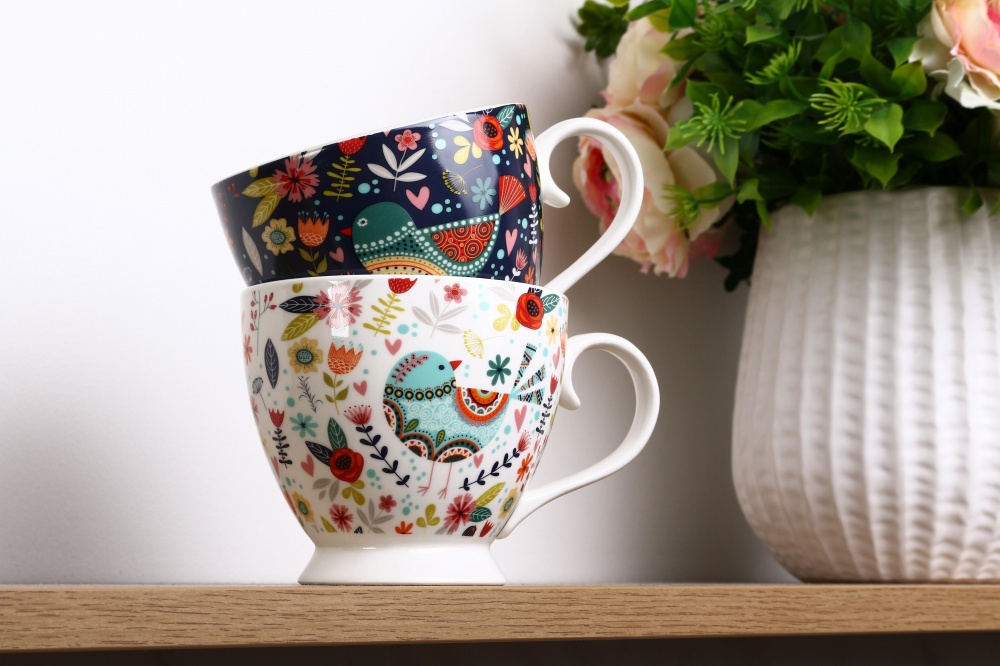 Набір чашок Fiora Blooming Birds 445 мл 2 шт.