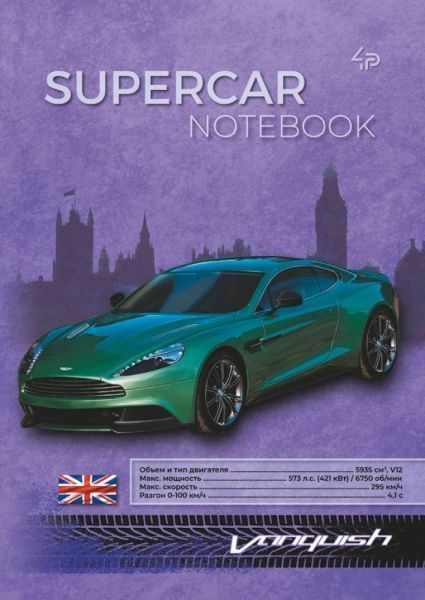 Блокнот Supercar series green A5 40 арк. Profiplan