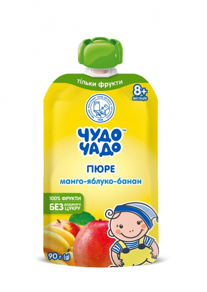 Пюре фруктовое Чудо-Чадо из манго, яблок и бананов 90 г 