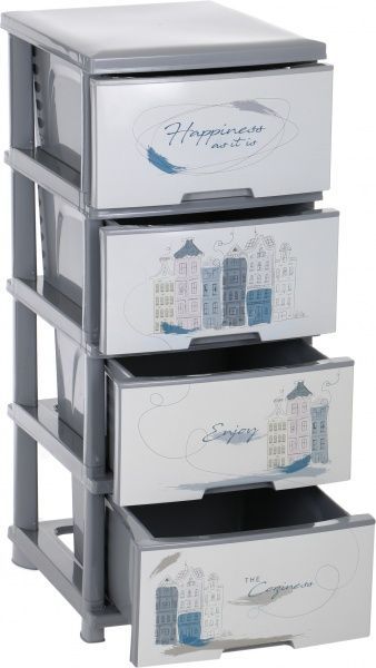 Комод пластиковий Vivendi Happiness сірий 955x395x465 мм