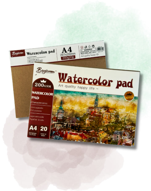 Набір для малювання Скетчпад для акварельних фарб 200GSM A4 Brushme