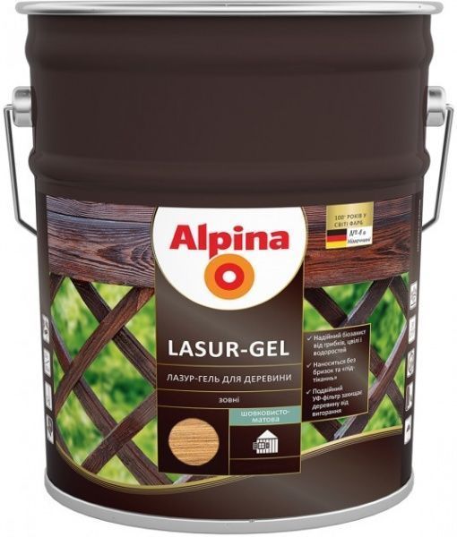 Лазурь Alpina Lasur-Gel орех шелковистый мат 10 л