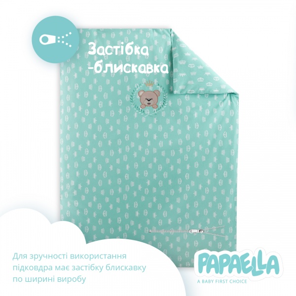 Комплект для дитячого ліжечка IDEIA Ранфорс Корона м'ятний 4820227284832