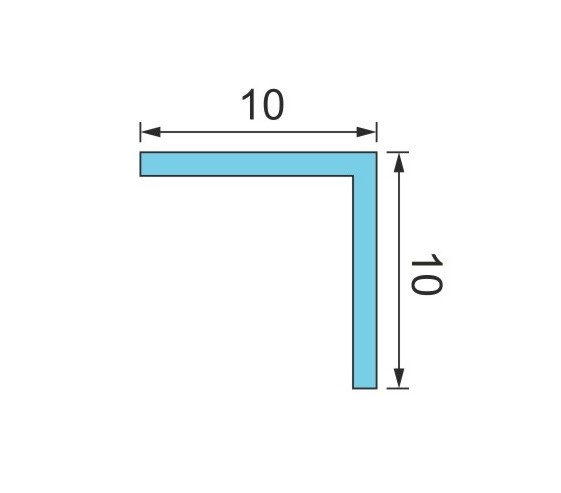 Кутник алюмінієвий Braz Line 10x10x2 мм 2000 мм декоративний RAL 9005