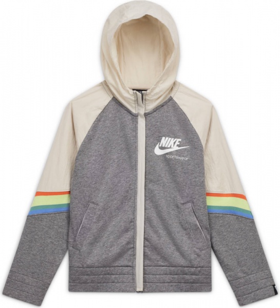 Джемпер Nike G NSW HERITAGE FZ HOODIE CU8293-091 р. M серый