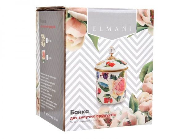 Банка для сыпучих Пион 1,25 л эмаль 763-001 Elmani