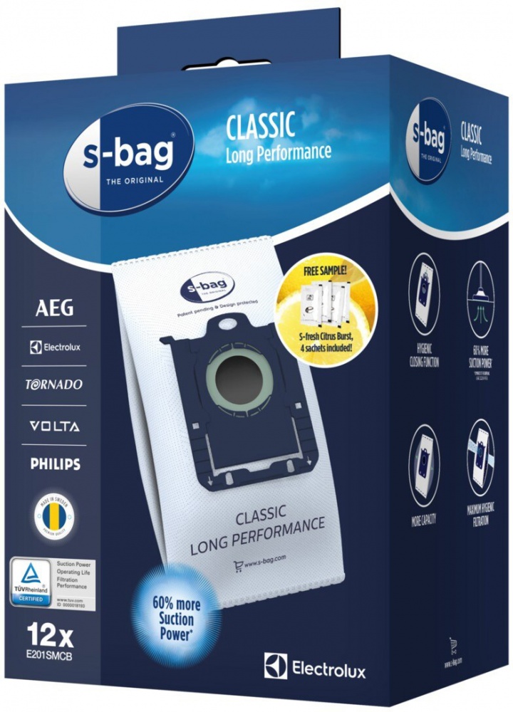 Набор мешков для пылесоса Electrolux E201SMCB S-bag Classic LongPerformance