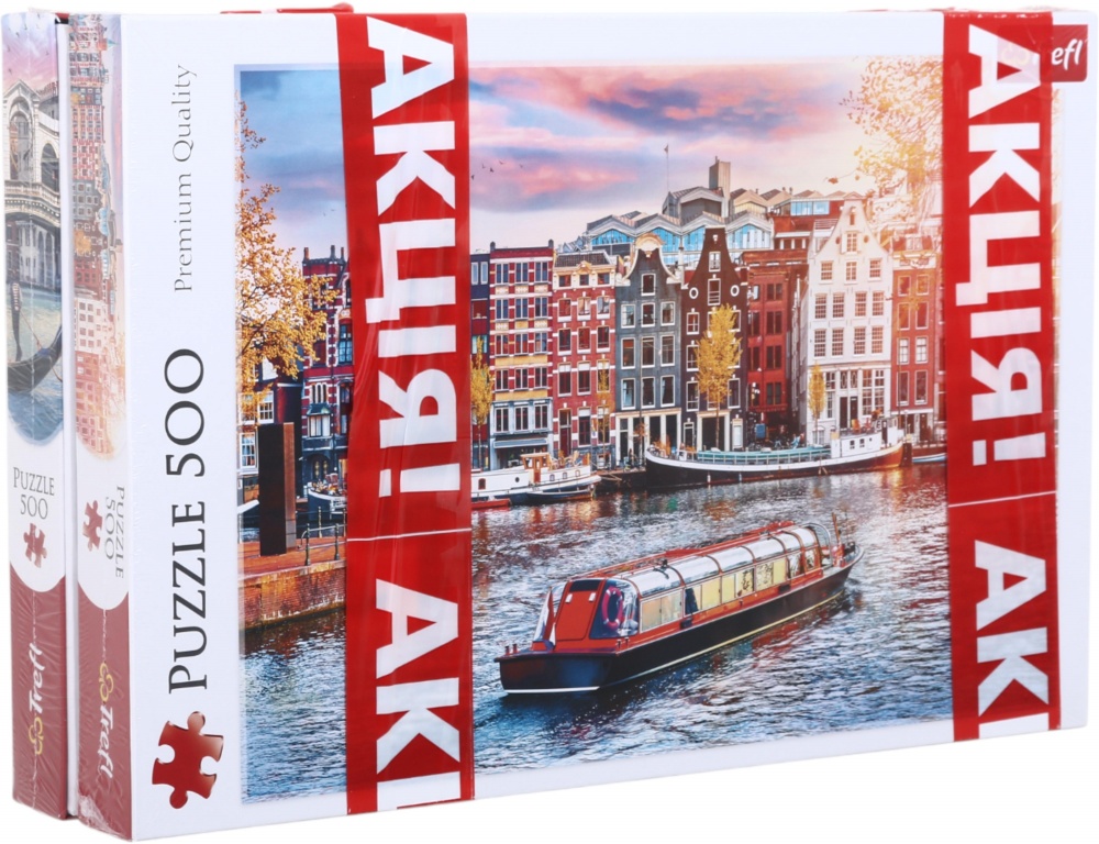 Набор пазлов Trefl (500 + 500 элементов) Амстердам (Голландия) и Мост Риалто (Венеция) 37428/37398