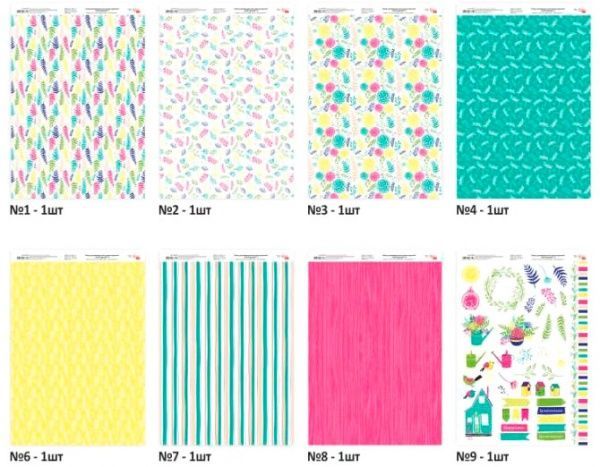 Бумага для дизайна Floral Garden односторонняя глянцевая А4 Rosa Talent