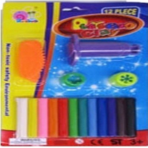 Пластилин 12 цветов + 4 формы