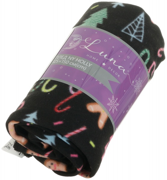 Плед NY Holly 125x150 см чорний Luna 