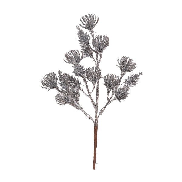 Веточка декоративная YES! Fun серебро глиттер 21 см 973980 