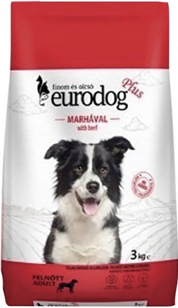 Корм сухой для взрослых собак для всех пород EuroDog Plus с говядиной 10 кг