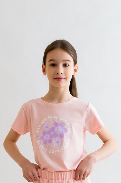 Футболка для дівчаток KOSTA р.122–128 рожевий 2157-7 