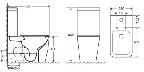 Унитаз-компакт Imprese VALTICE NEW Rimless пристенный (c06506503)