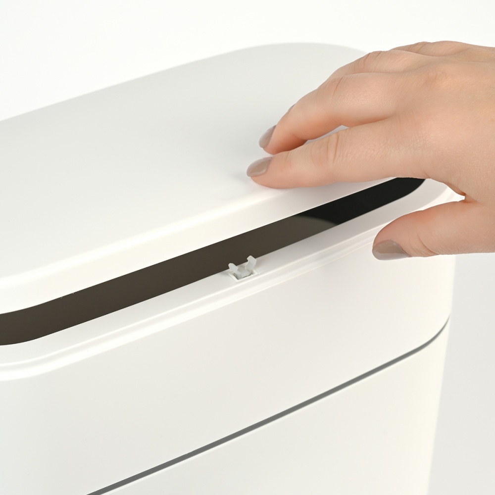 Відро для сміття MVM 10 л білий/сірий BIN-23 10L WHITE/GRAY