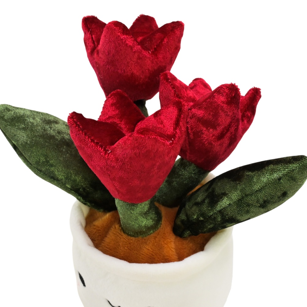 М'яка іграшка Plush and Co Квітоньки тюльпан 10х10х20 см червоний із білим PLC25051