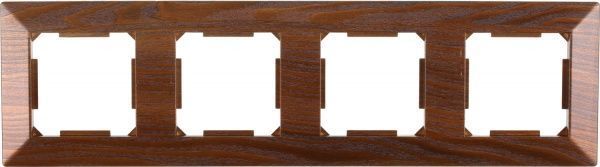 Рамка чотиримісна HausMark Alta горизонтальна дуб бронзовий SNG-FRP.SQ20G4-8/Oak-bronze