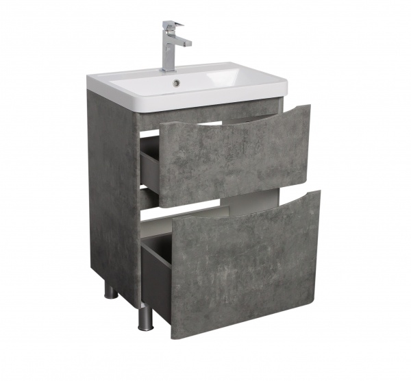 Тумба напольная Aqua Rodos Vista серый мрамор с умывальником Ваr 60 см