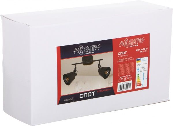 Спот Accento lighting ALIN-Stockholm-2 2x40 Вт E27 чорний 
