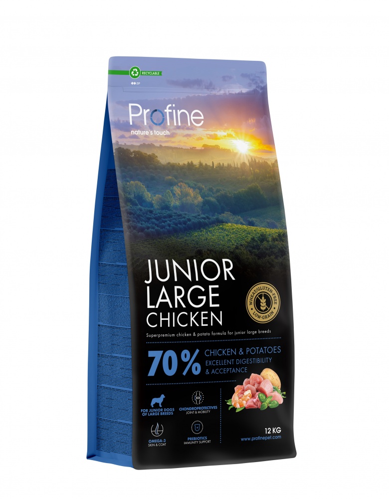 Корм сухой Profine Junior Large Breed для щенков и юниоров больших пород с курицей и картофелем 12 кг