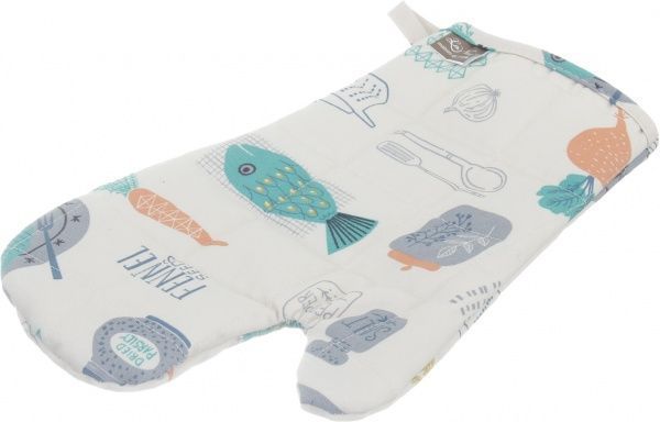 Прихватка-рукавиця Fish 30x15 см білий із принтом La Nuit 