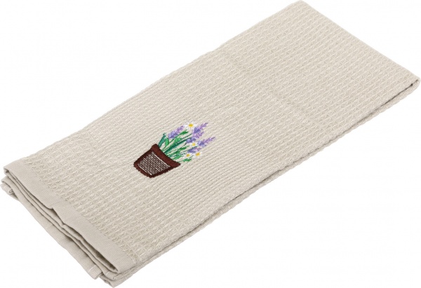 Набір рушників вафельних з вишивкою Лаванда/Ромашка 2 шт. 40x60 см фіолетовий/сірий La Nuit 