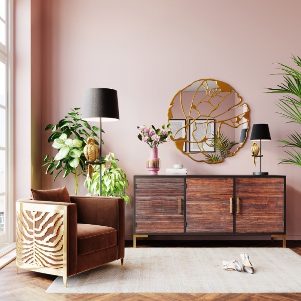 Дзеркало настінне KARE Design Pieces золоте 100 см 