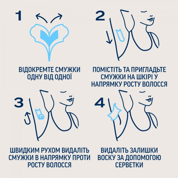 Восковые полоски Veet Professional для чувствительной кожи бикини и области подмышками 16 шт./уп.