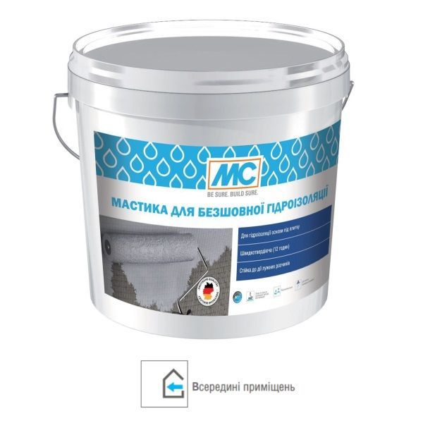 Мастика гідроізоляційна МС для безшовної гідроізоляції 12 кг