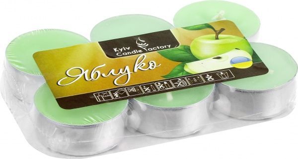 Набор свечей Яблоко 6 шт. 7018 Kyiv Candle Factory