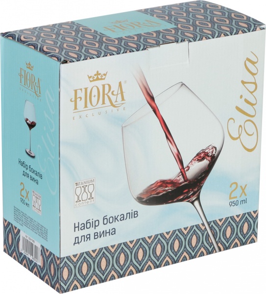 Набор бокалов для вина Elisa 950 мл 2 шт. Fiora 